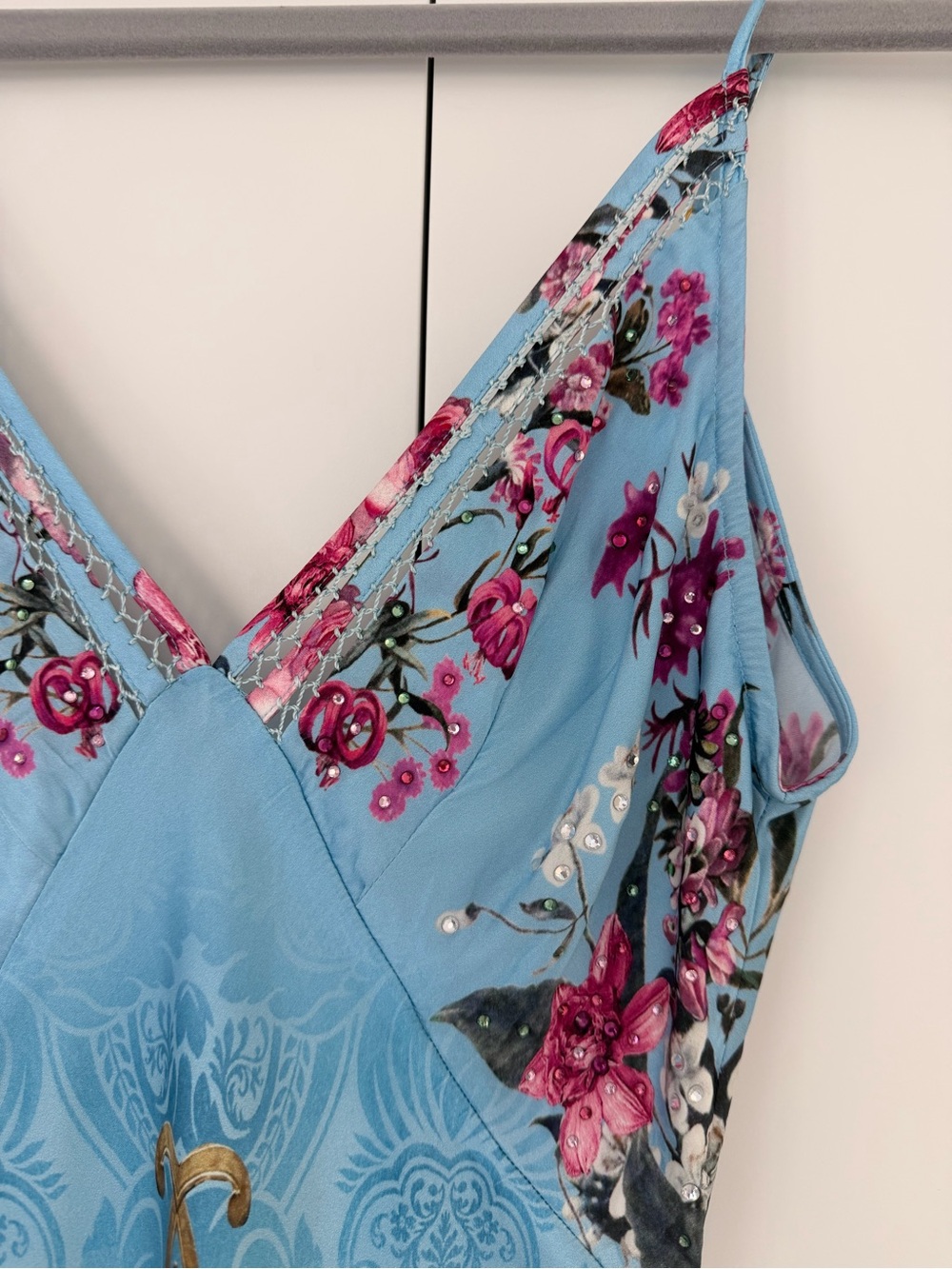 Camilla Sky Blue and Pink Floral Maxi Dress - Picture 5 of 6